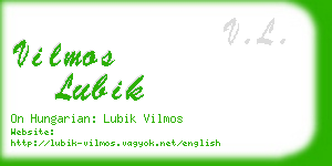 vilmos lubik business card